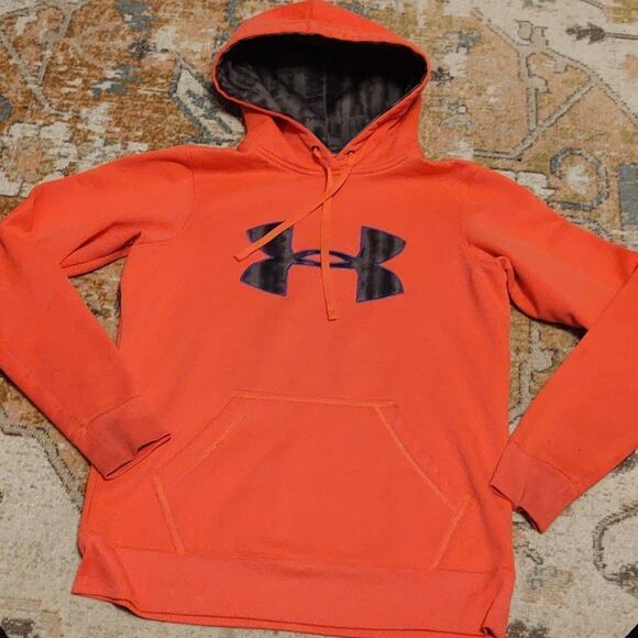Under Armour ColdGear Hoodie fleece lined  Size S hunter orange - Picture 1 of 9